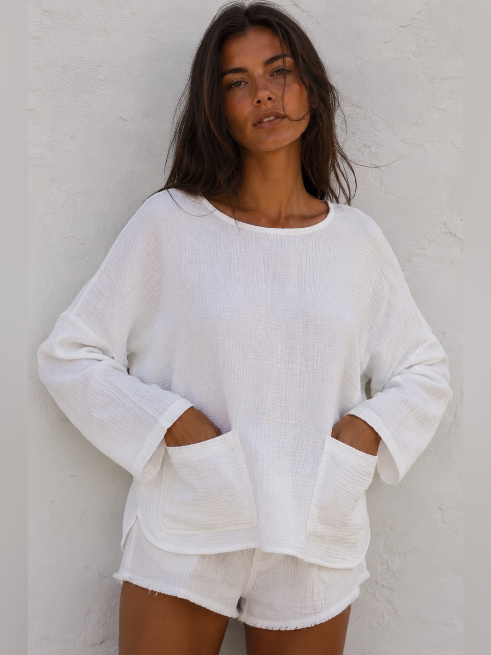 c&c California 100% cotton oversized gauze top